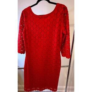 Romantic Red Lace Dress by Ronni Nicole - Size 12
